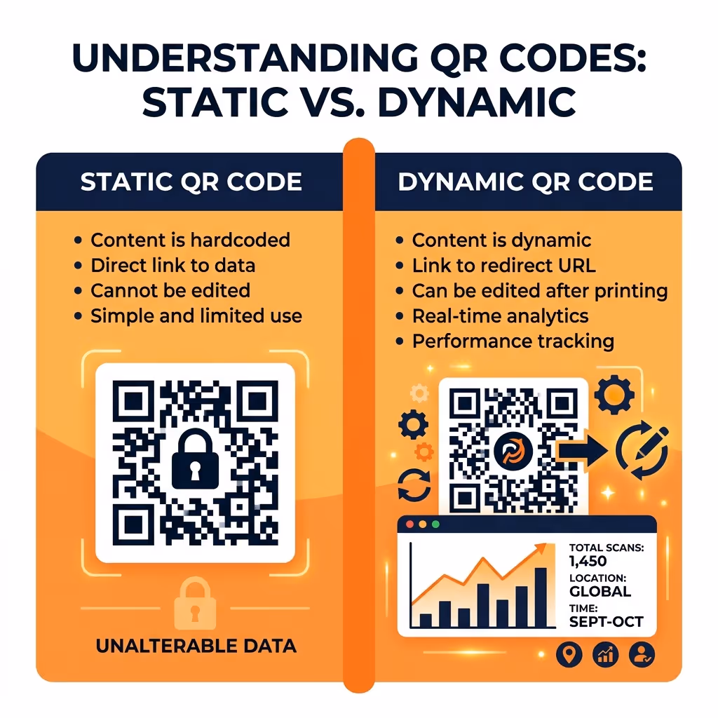 Comparaison des codes QR statiques et dynamiques